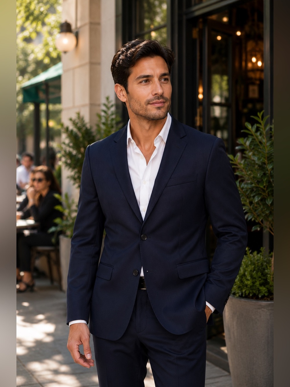 New The Kooples Navy Wool-Blend Suit Jacket – Size 38